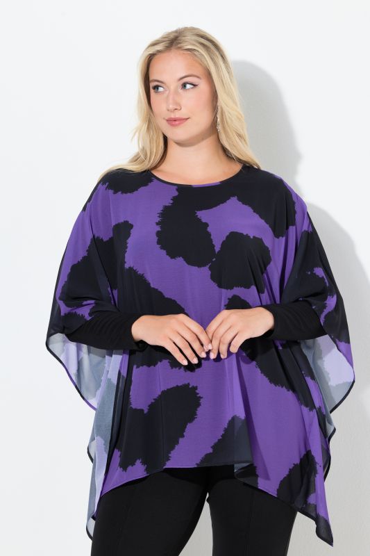 Туника с шифон и леопардов принт