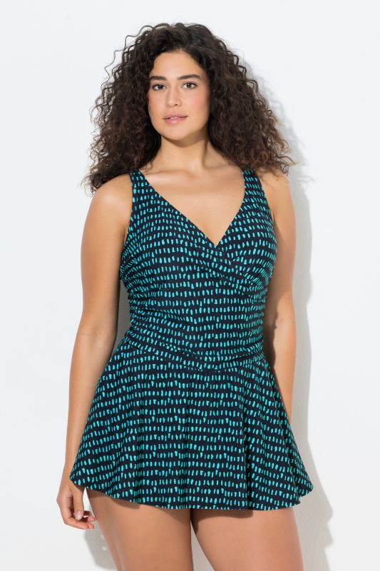 Бански с принт на неонови точки