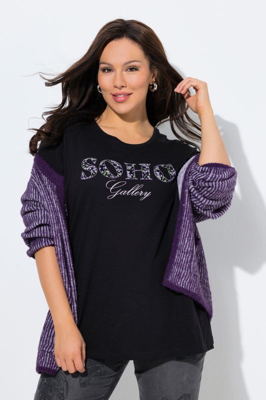 Тениска с бродерия и надпис