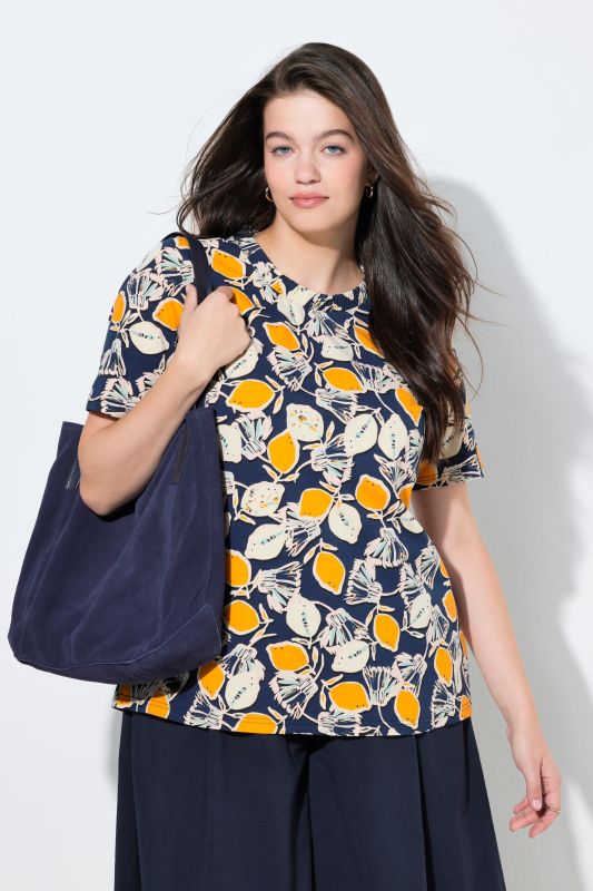 Тениска с принт на лимони