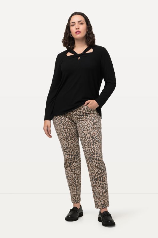 Leopard Print Stretch-Fit Jeans