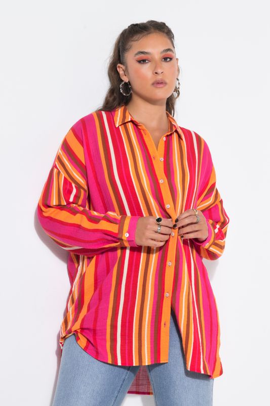 Блуза от муселин с фина текстура и райета