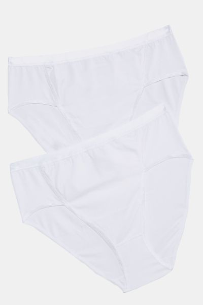 2 Pack of High Cut Stretch Cotton Panties - Solids