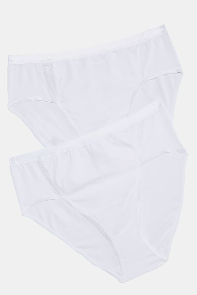 2 Pack of High Cut Stretch Cotton Panties - Solids