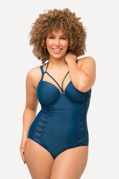 Crisscross Strap Front Lined Underwire Swimsuit