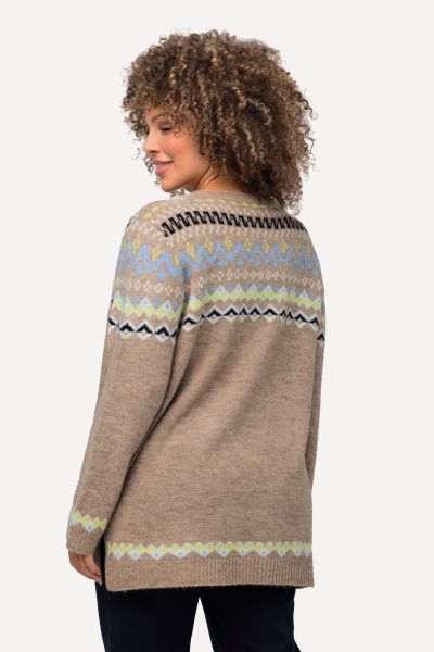 Пуловер с норвежки принт