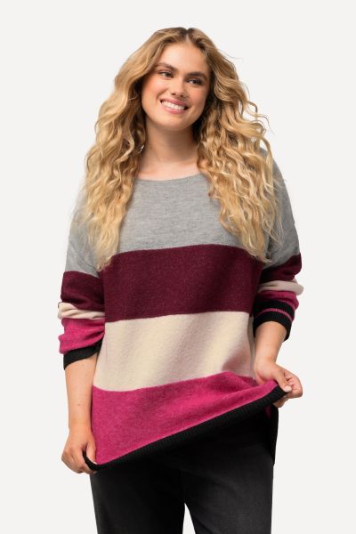 Block Stripe Long Sleeve Sweater