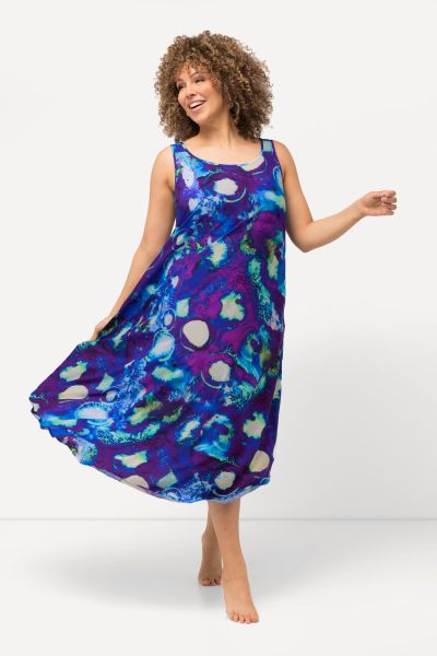 Bubble Print Sleeveless A-Line Dress