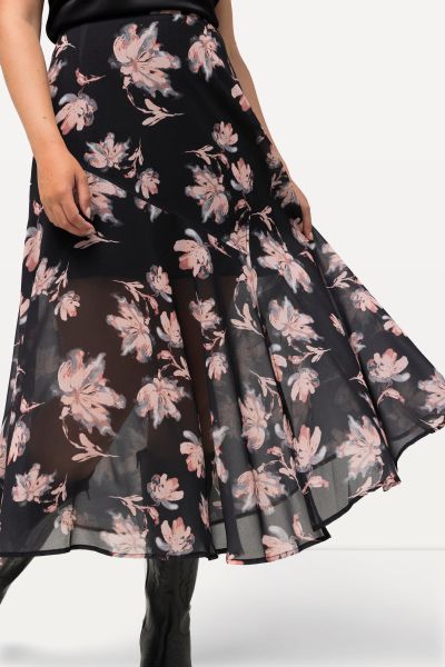 Sheer Layered Floral Skirt