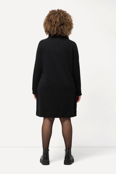 Stand-Up Collar Long Sleeve Sweatshirt Dress