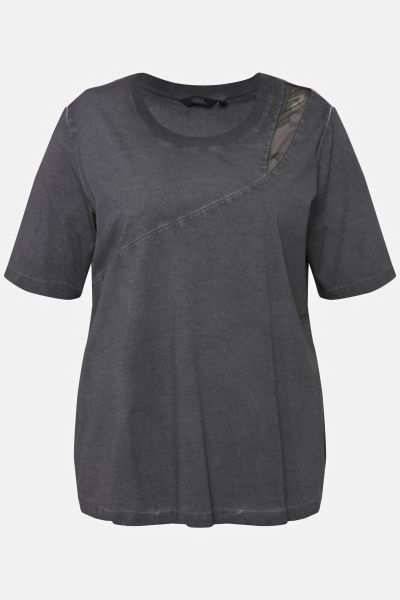 Cold Dyed Mesh Insert Short Sleeve Tee