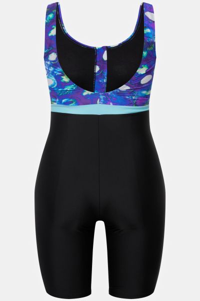 Bubble Sporty Unitard Zip Front Swimsuit