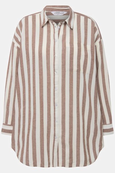 Striped Oversized Long Sleeve Blouse