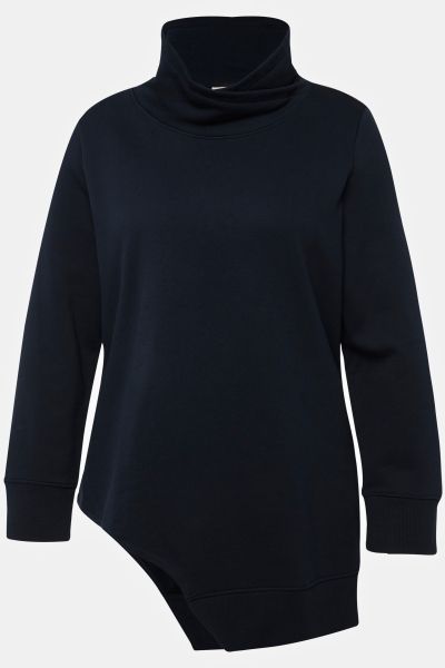 Eco Cotton Asymmetric Turtleneck Sweatshirt
