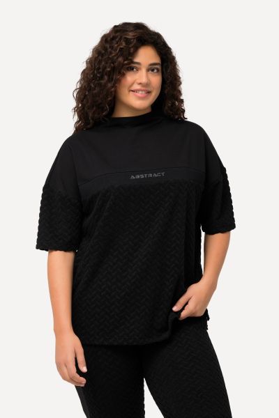 Mixed Texture Terry Cloth Sweatshirt