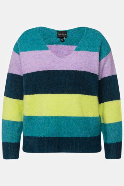Пуловер с блокови райета