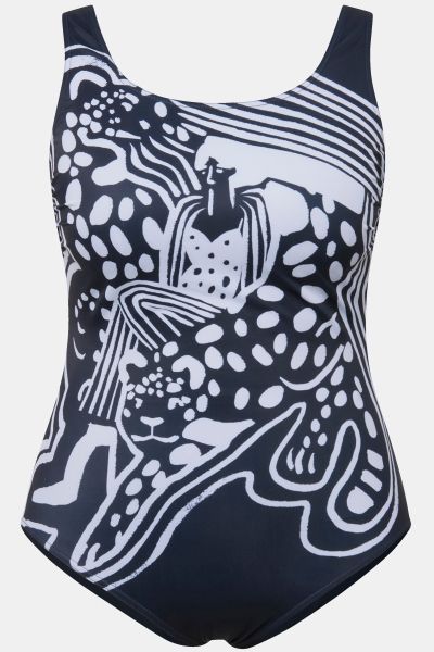 Leopard Print One Piece Swim Suit