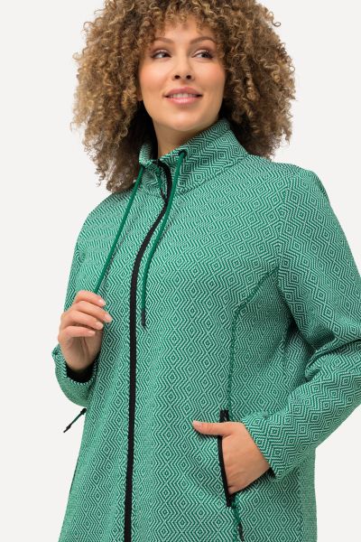 Geometric Longline Fleece Jacket