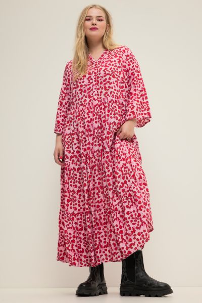 Leopard Print Long Sleeve Maxi Dress