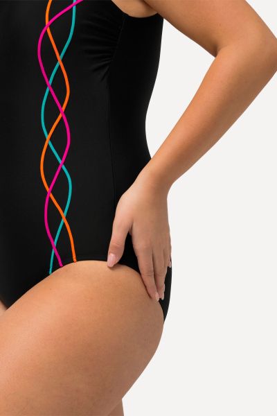 Braided Piping One Piece Swimsuit