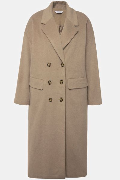 Wool Look Double Breasted Coat