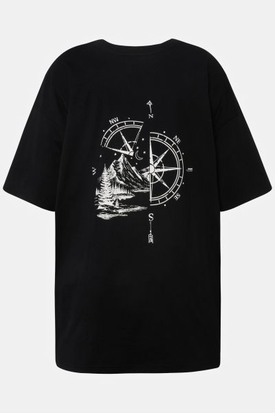 Тениска с принт на компас