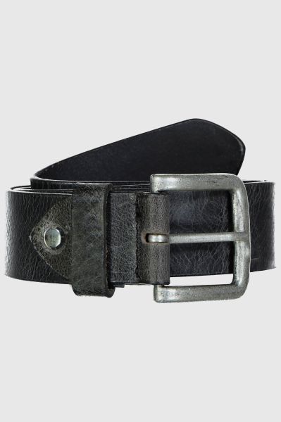 Leather belt, metal clasp, 1.5 inches wide, up to size 67 inches