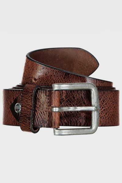 Leather belt, metal clasp, 1.5 inches wide, up to size 67 inches
