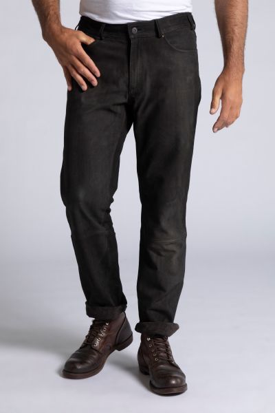 Leather pants, regular fit, 5 pockets, buffalo leather