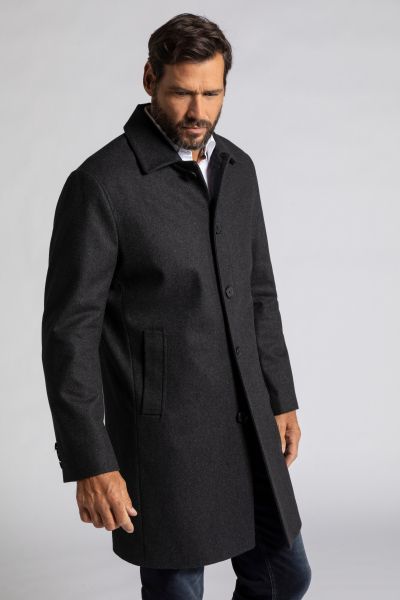 Wool-blend coat, water-repellent, shirt collar, up to 8 XL