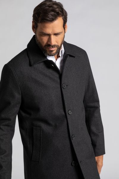 Wool-blend coat, water-repellent, shirt collar, up to 8 XL