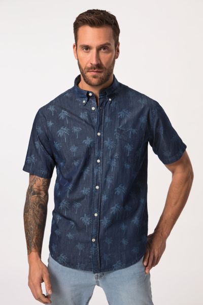 Shirt, short sleeve, floral print, button-down collar, modern fit