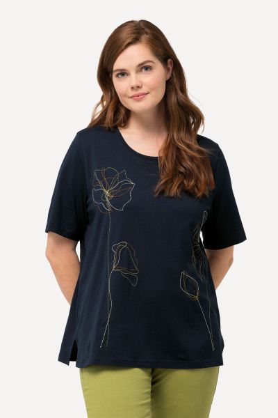 Eco Cotton Floral Embroidered Tee