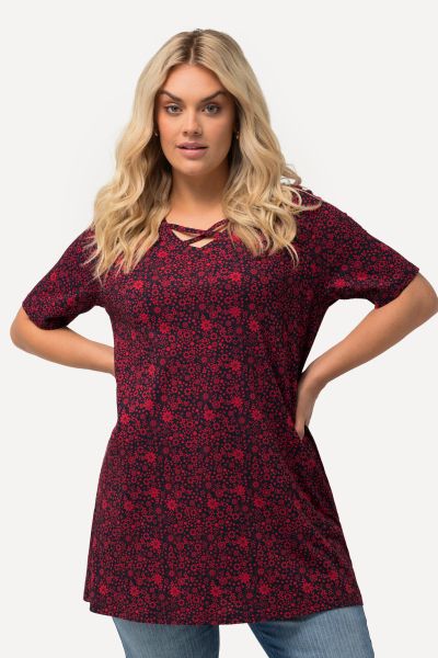 Flowers Allover Knit A-line Tunic