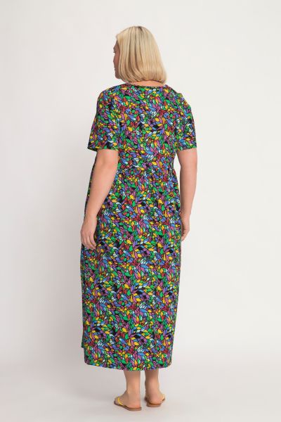 Vibrant Stain Glass Empire Knit Dress