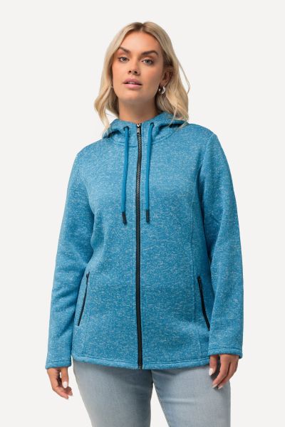 Melange Knit Fleece Lined Hooded Jacket