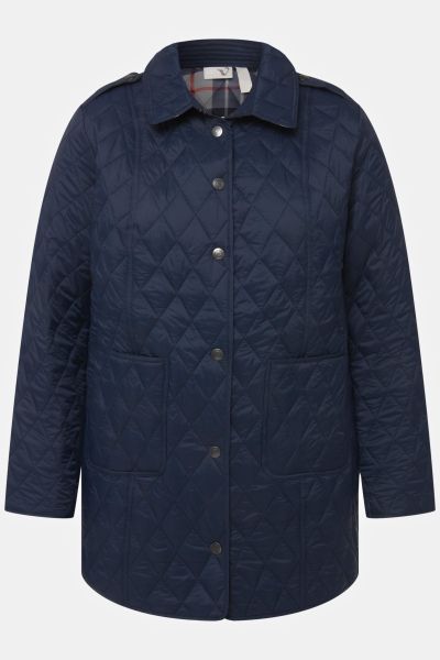 Quilted Jacket with Plaid Lining