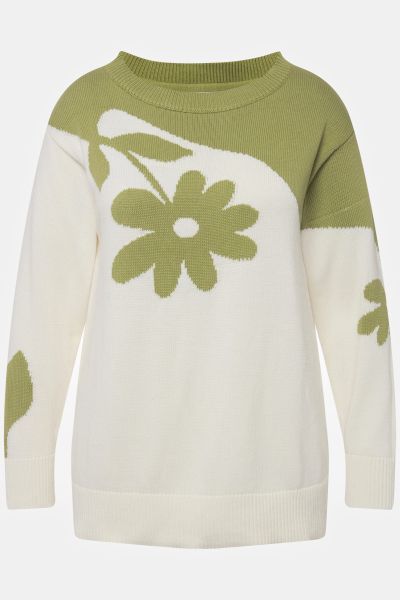 Пуловер с флорален принт