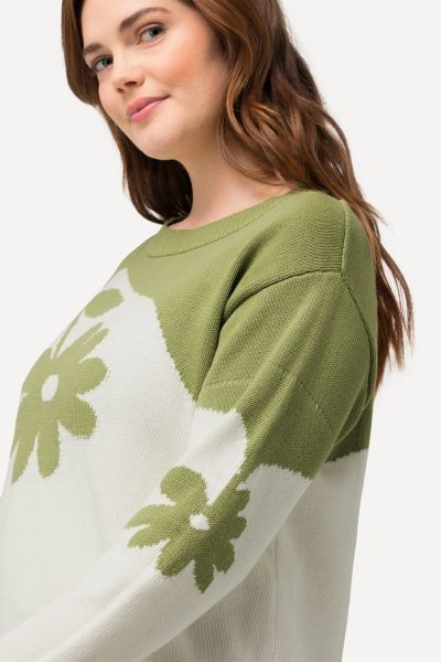 Eco Cotton Floral Knit Sweater