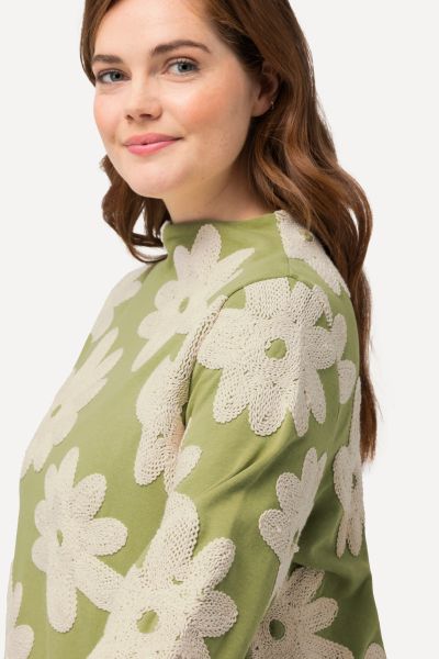 Eco Cotton Floral Embroidered Sweatshirt