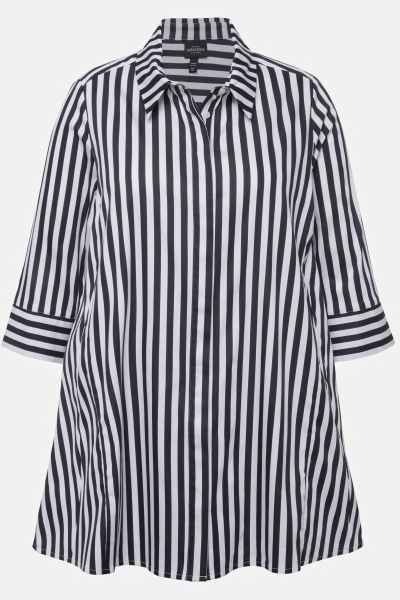 Stripe A-line Tunic Blouse
