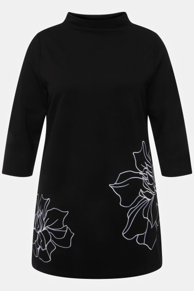 Floral Embroidery Longline Sweatshirt