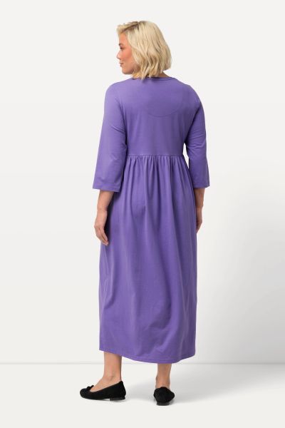 Round Neck Empire Knit A-line Pocket Dress