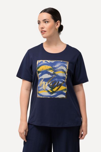 Wave Front Print Stretch Tee