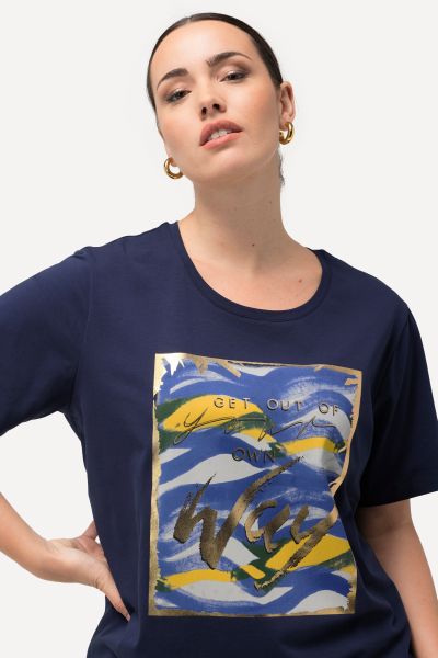 Wave Front Print Stretch Tee