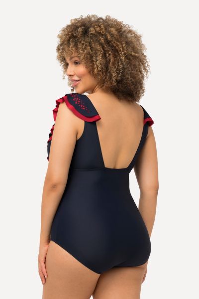 Ruffle Shoulder Swimsuit