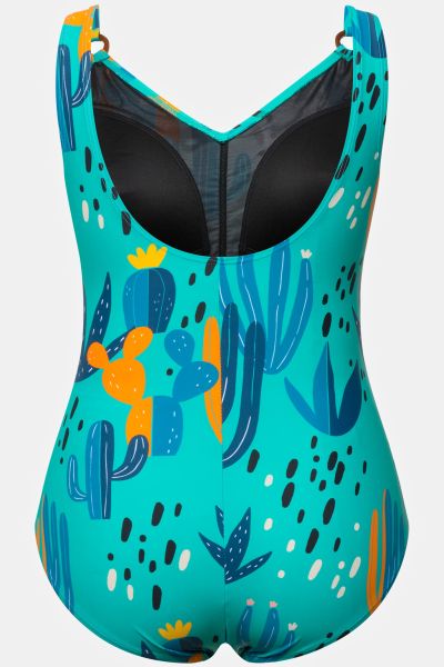 Cactus Print Ring Detail Swimsuit