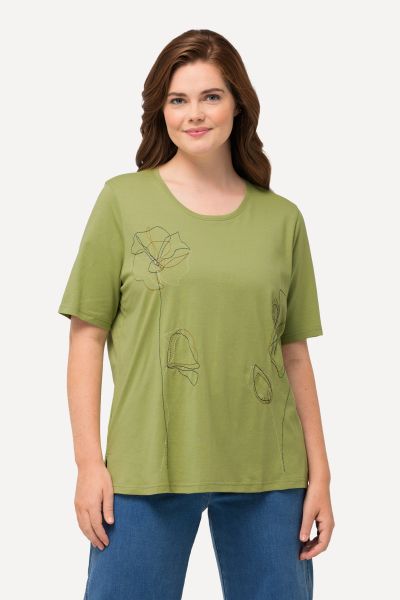 Eco Cotton Floral Embroidered Tee