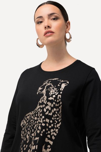 Leopard Front Print Stretch Tee