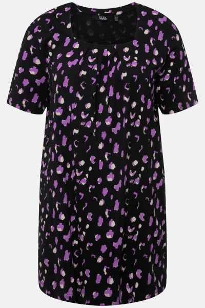 Abstract Dot A-line Knit Tunic